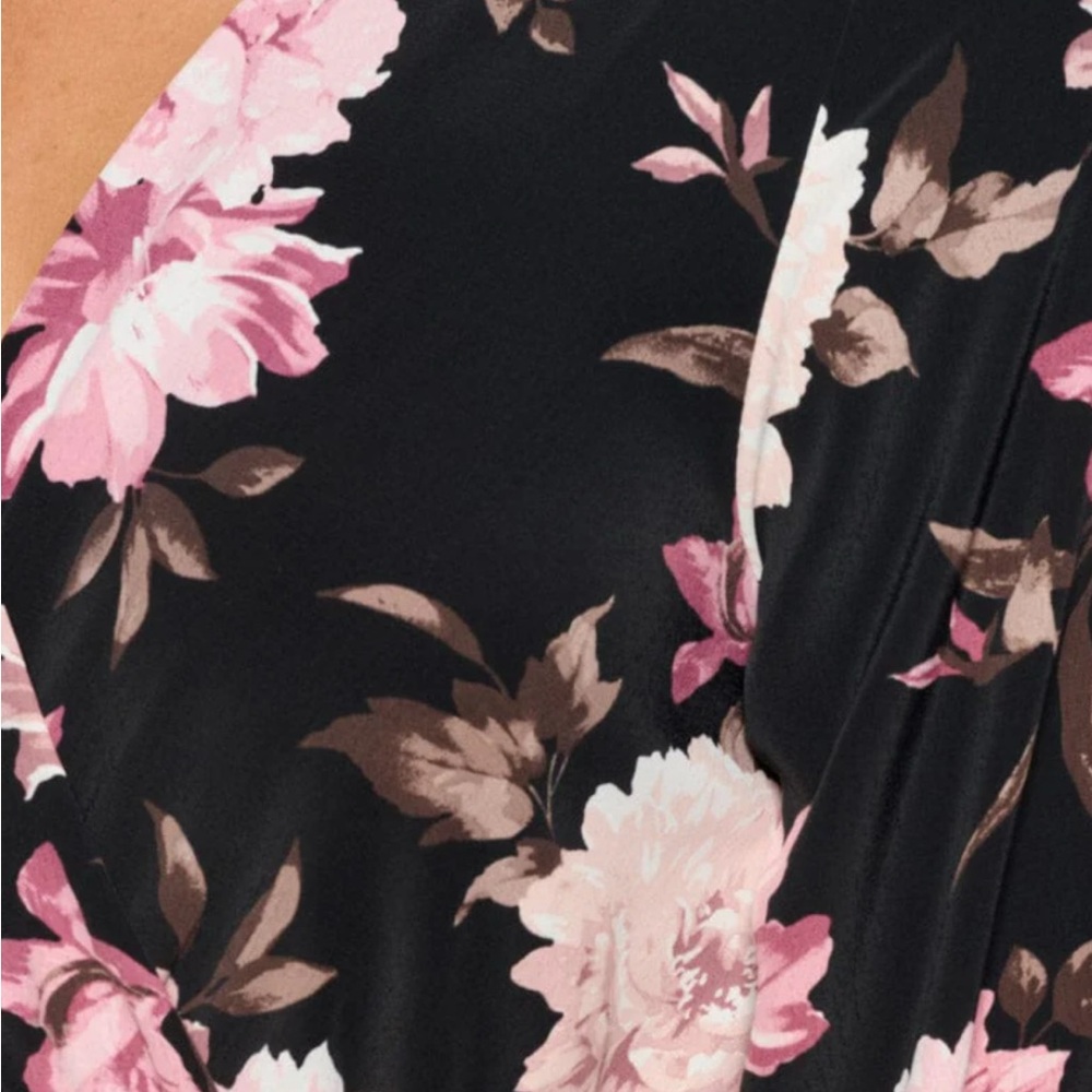 NWT Women's Long Sleeve Floral High Low V-Neck Flowy Party Long Maxi Dress - Picture 10 of 12